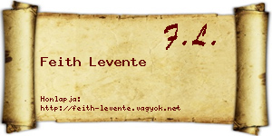 Feith Levente névjegykártya
